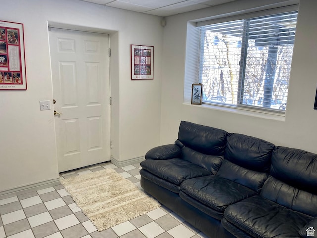 view of tiled living room