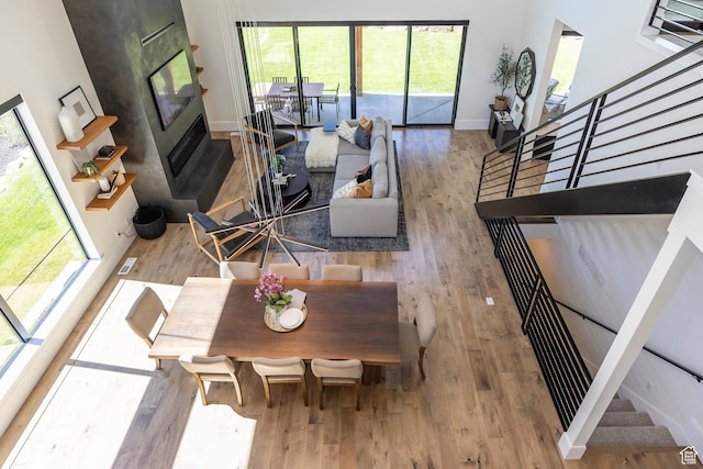 living room with wood-type flooring