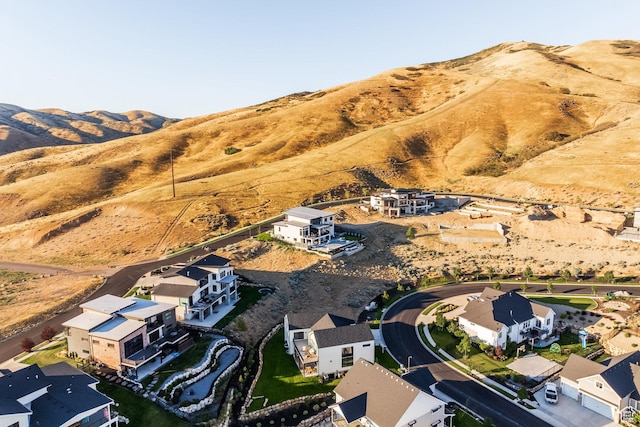 aerial view with a mountain view