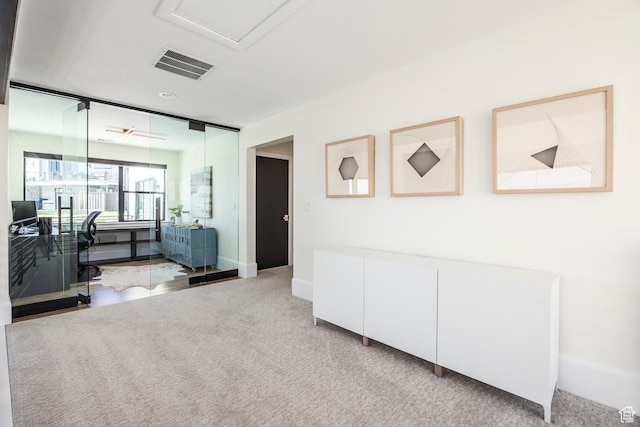 interior space with light colored carpet
