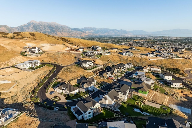 aerial view with a mountain view