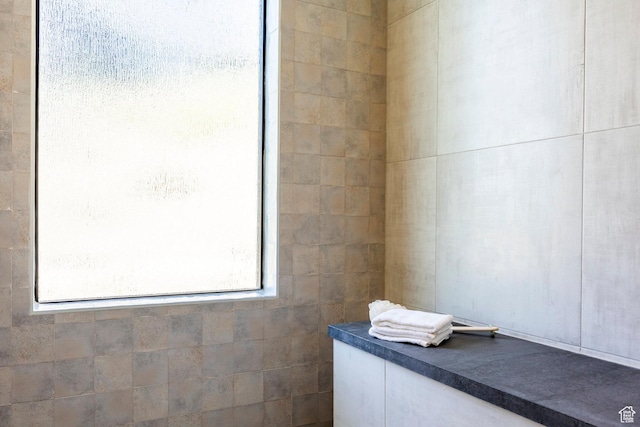 bathroom featuring a shower