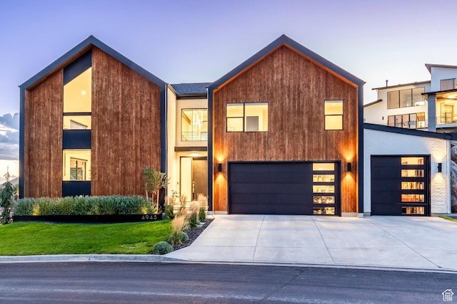 contemporary house with a garage