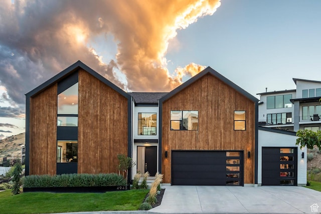 contemporary house with a garage
