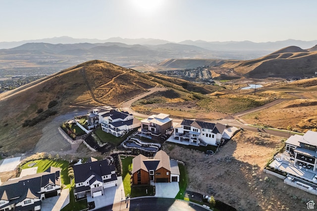 aerial view with a mountain view