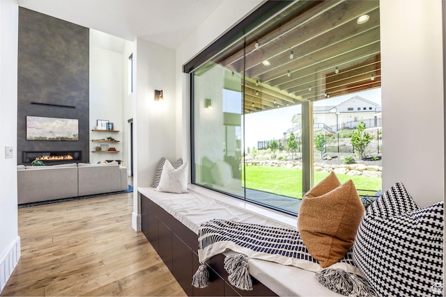 interior space with light hardwood / wood-style flooring