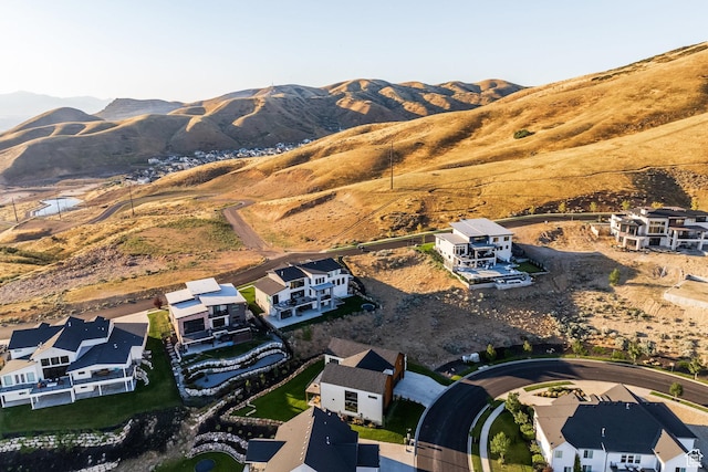 aerial view featuring a mountain view