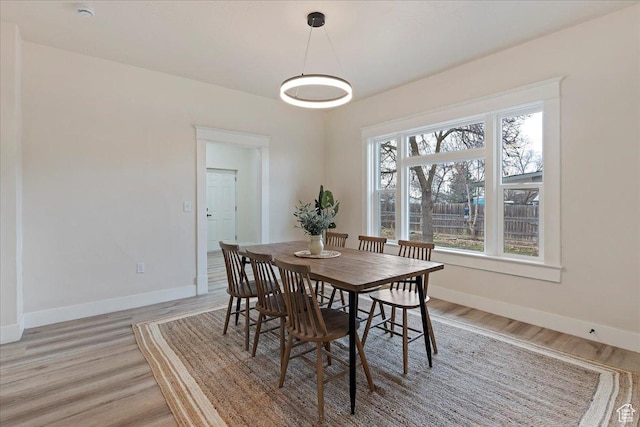 dining room with wood-type flooring