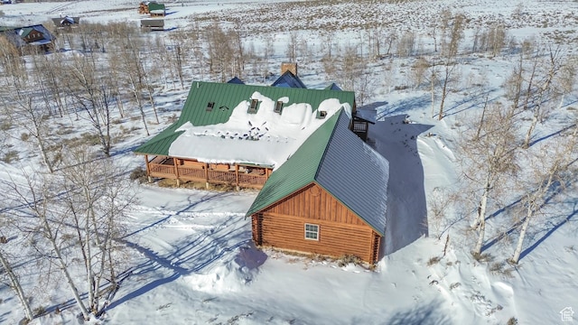 view of snowy aerial view