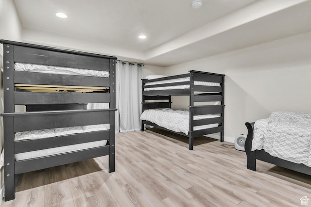 bedroom featuring light wood-type flooring