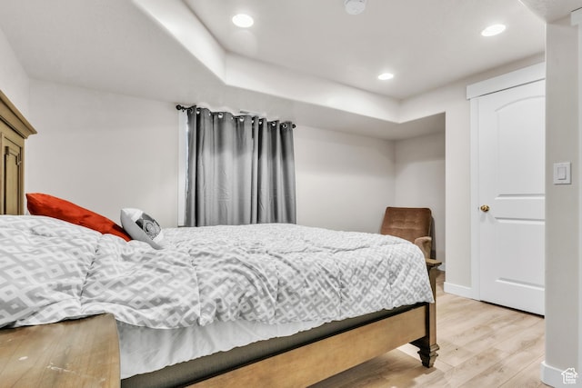 bedroom featuring light hardwood / wood-style flooring