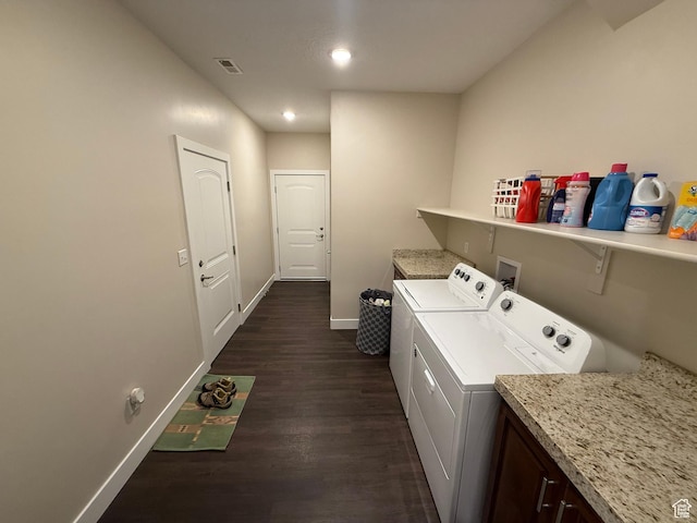 1768 W 300 S Unit D, Mapleton, UT 84664 - clothes washing area featuring washing machine and clothes dryer and dark hardwood / wood-style flooring
