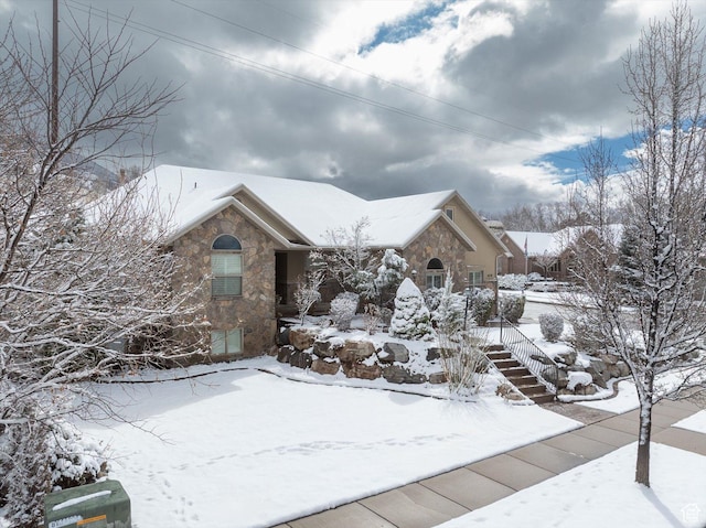 4876 S 1525 E, Ogden, UT 84403 - view of front facade with stone siding and stairs
