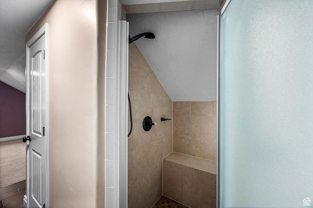 4876 S 1525 E, Ogden, UT 84403 - full bathroom with a shower stall and lofted ceiling