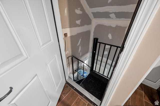 4876 S 1525 E, Ogden, UT 84403 - stairway featuring wood tiled floor