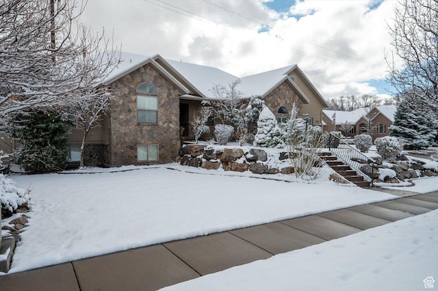 4876 S 1525 E, Ogden, UT 84403 - view of front of house featuring stone siding and stairway