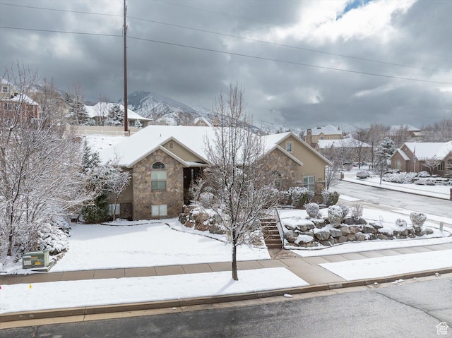 4876 S 1525 E, Ogden, UT 84403 - view of front of home featuring stone siding and a chimney