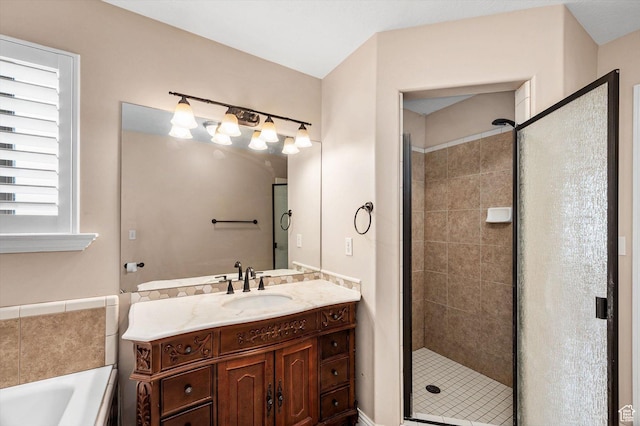 4876 S 1525 E, Ogden, UT 84403 - full bath with a garden tub, a stall shower, and vanity