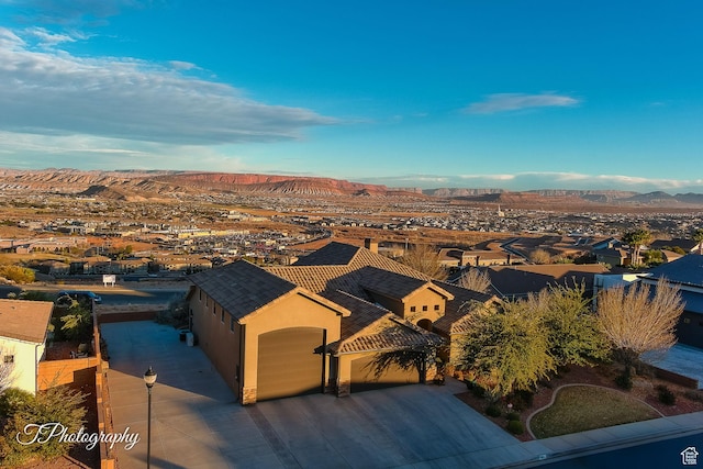 aerial view featuring a mountain view