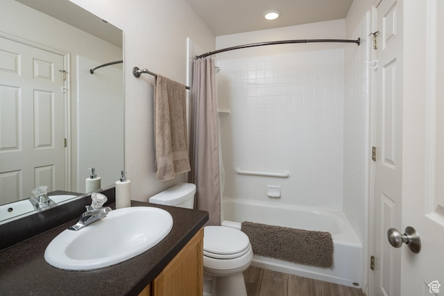 3253 E Fairway Loop, Moab, UT 84532 - full bathroom featuring shower / bath combo with shower curtain, vanity, and toilet