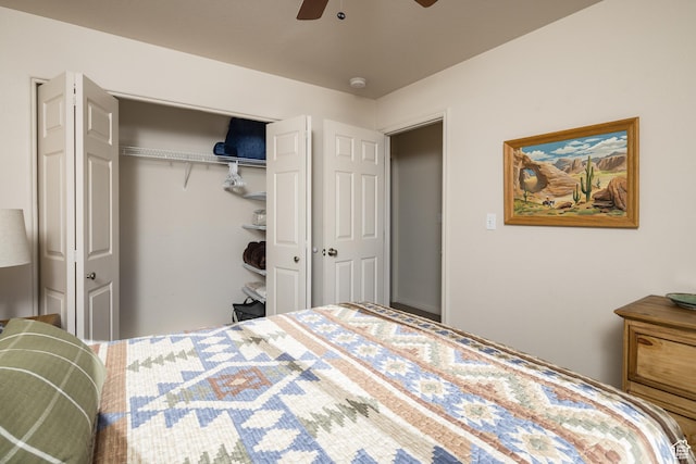 3253 E Fairway Loop, Moab, UT 84532 - bedroom with a closet and ceiling fan
