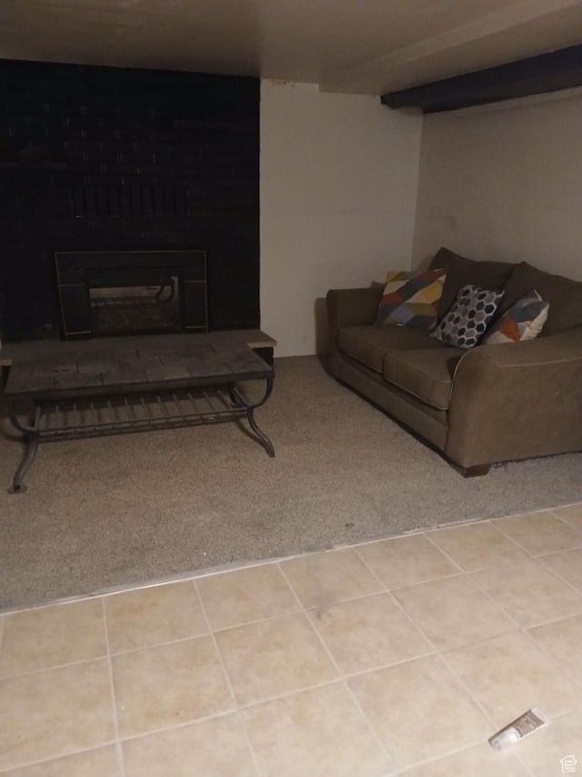237 N 500 W, Vernal, UT 84078 - carpeted living area with a fireplace with raised hearth