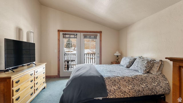 840 Bigler Ln W Unit 3023, Midway, UT 84049 - bedroom featuring lofted ceiling, carpet, and access to outside