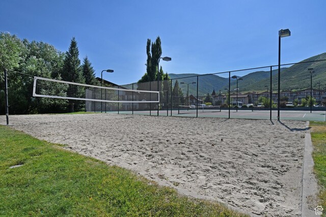 840 Bigler Ln W Unit 3023, Midway, UT 84049 - view of property's community with volleyball court, tennis court, and a mountain view