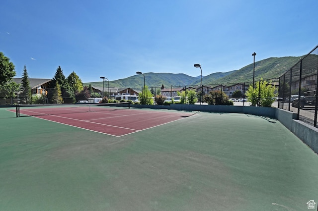 840 Bigler Ln W Unit 3023, Midway, UT 84049 - view of tennis court with basketball hoop and a mountain view