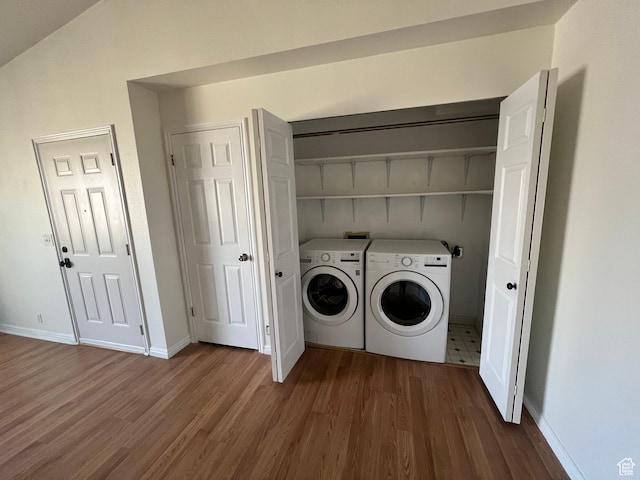989 E Creekhill Ln S Unit 31, Midvale, UT 84047 - washroom with washer and clothes dryer and dark wood-type flooring