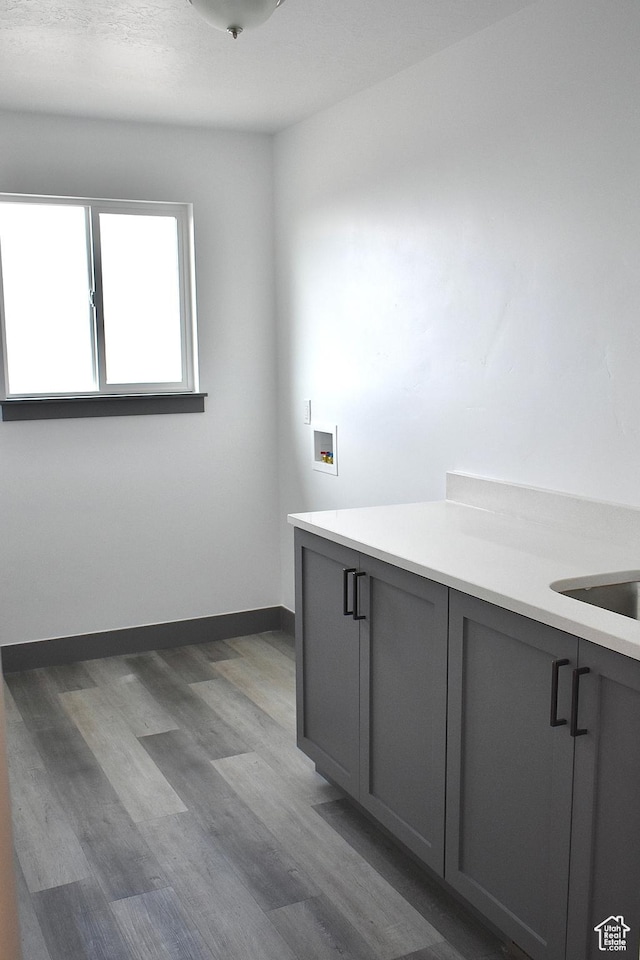 interior space with hardwood / wood-style flooring