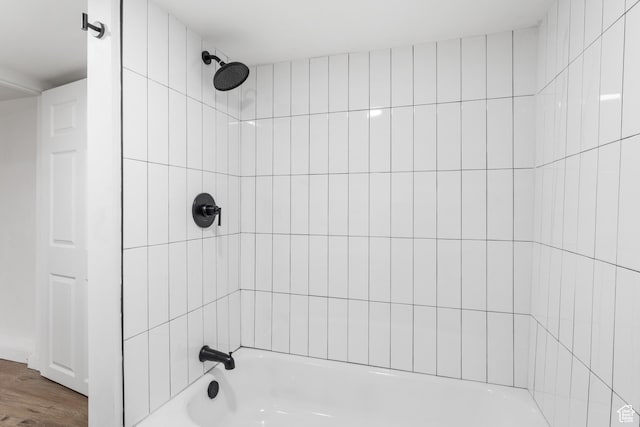 225 8th St, Ogden, UT 84404 - bathroom with tiled shower / bath combo and hardwood / wood-style floors