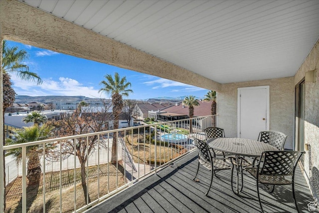 balcony with a mountain view