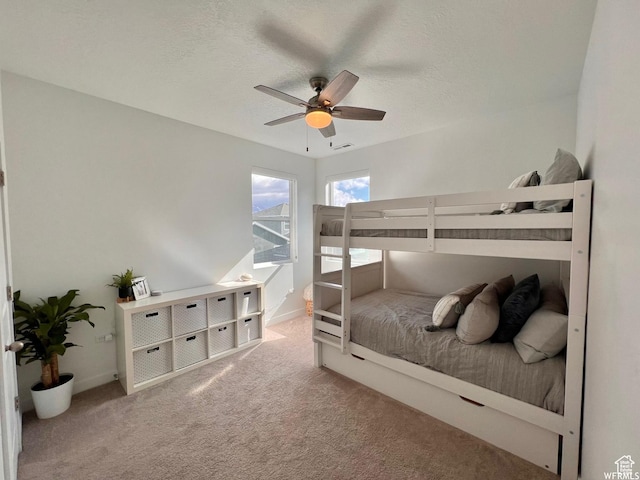 10052 Marigold Ln, Cedar Hills, UT 84062 - bedroom featuring carpet flooring, a textured ceiling, and ceiling fan