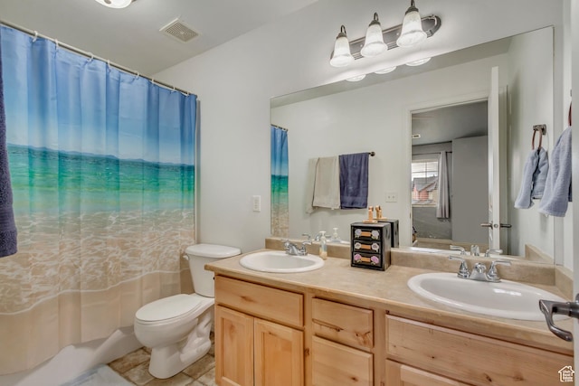 911 W 310 S, Pleasant Grove, UT 84062 - full bathroom with shower / tub combo, tile patterned floors, vanity, and toilet