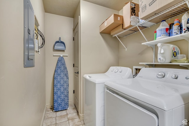911 W 310 S, Pleasant Grove, UT 84062 - laundry area featuring electric panel and independent washer and dryer