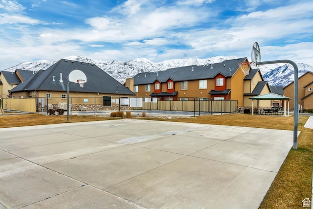 911 W 310 S, Pleasant Grove, UT 84062 - view of basketball court featuring a yard and a mountain view