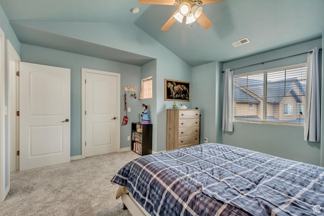 911 W 310 S, Pleasant Grove, UT 84062 - bedroom featuring lofted ceiling, ceiling fan, and carpet
