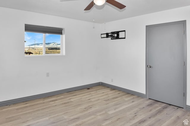 4752 E Max Rd, Downey, ID 83234 - empty room with ceiling fan and light hardwood / wood-style floors