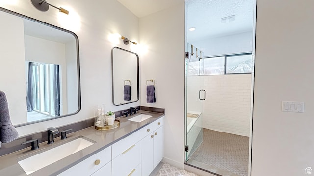 1244 N Washougal, Elk Ridge, UT 84651 - bathroom featuring a stall shower and double vanity