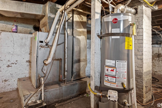utilities featuring strapped water heater