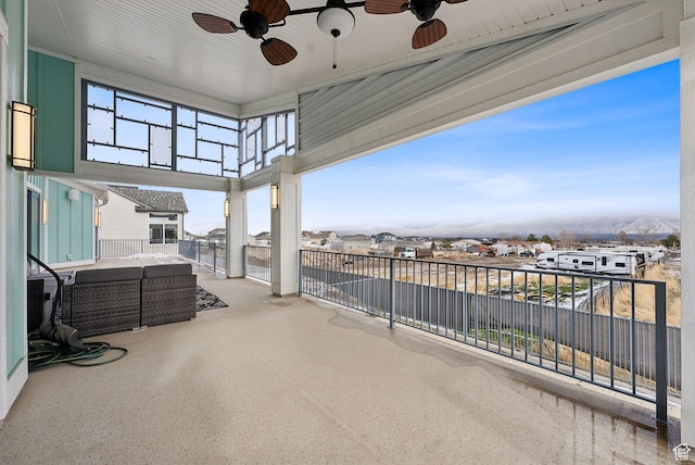 13599 S White Pony Rd W, Herriman, UT 84096 - view of patio with ceiling fan, outdoor lounge area, and a balcony