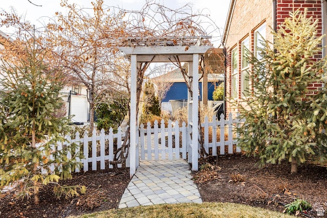 exterior space with a fenced front yard