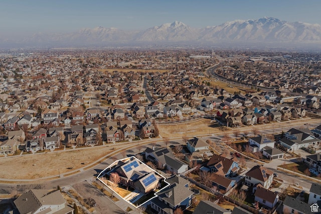 bird's eye view with a mountain view and a residential view
