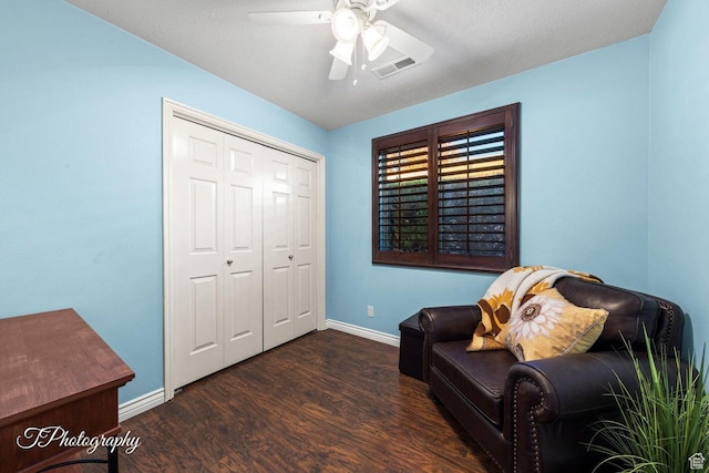 1050 W Red Hills Pkwy Unit 2, Washington, UT 84780 - sitting room with ceiling fan and dark hardwood / wood-style flooring