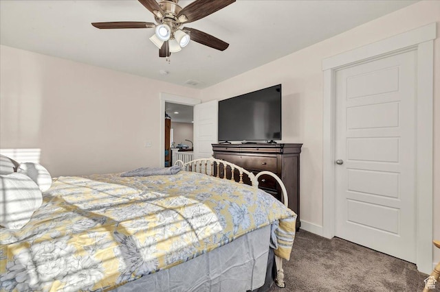 2662 S Waterview, Saratoga Springs, UT 84045 - bedroom with ceiling fan and dark colored carpet