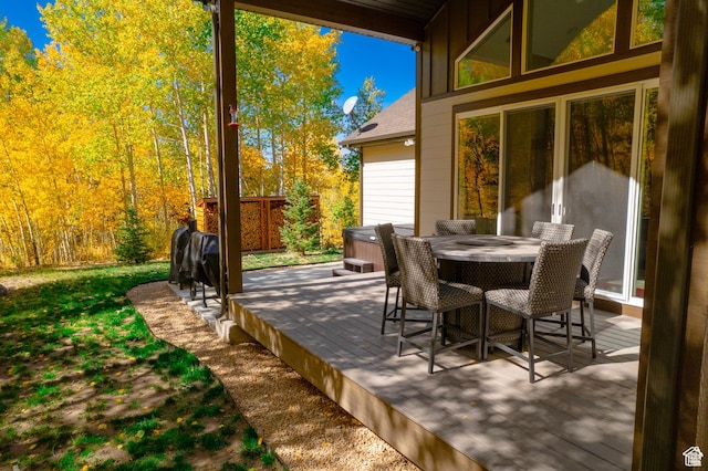 10694 E Cottonwood Ln Unit 539, Heber City, UT 84032 - view of patio / terrace featuring a deck and outdoor dining space