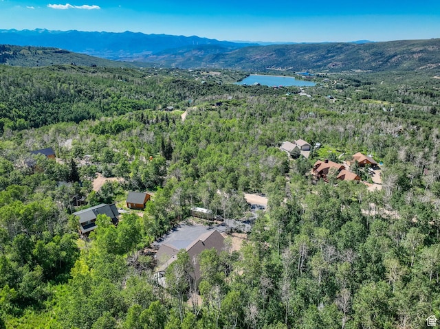 10694 E Cottonwood Ln Unit 539, Heber City, UT 84032 - aerial view featuring a wooded view and a water and mountain view
