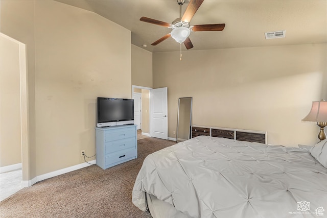 1987 S 2940 E, St George, UT 84790 - bedroom with vaulted ceiling, ceiling fan, and carpet