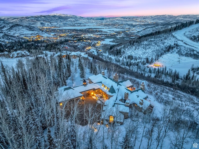 17 White Pine Canyon Rd, Park City, UT 84060 - snowy aerial view with a mountain view
